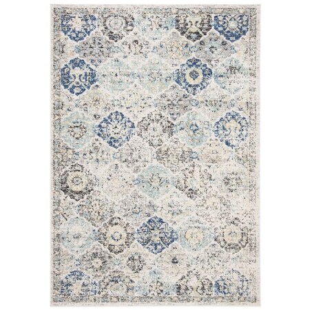 Safavieh 10 x 14 ft. Madison 611A Power Loomed Rectangle Area Rug Ivory & Aqua MAD611A-10